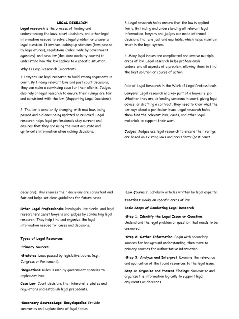 Legal Research Fundamentals Guide | PDF | Lawyer | Case Law