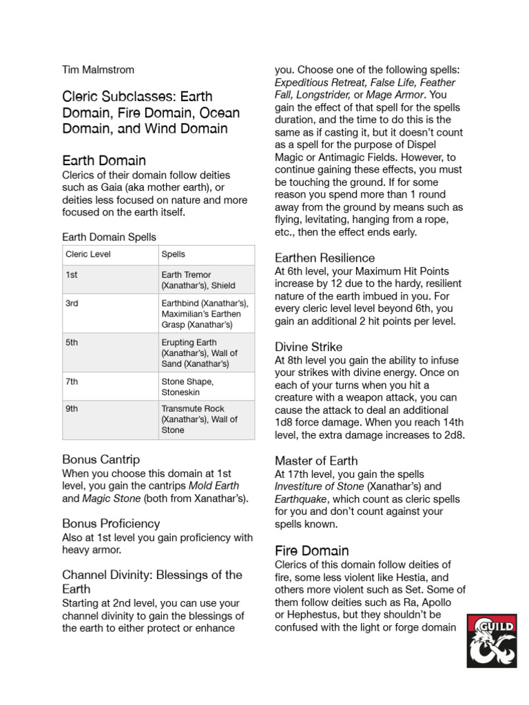 2365667-Cleric Domains DMs Guild | PDF | Gary Gygax Games | Dungeons ...