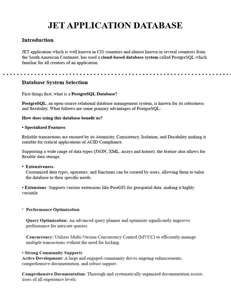 JET Report for ICT | PDF | Postgre Sql | Databases