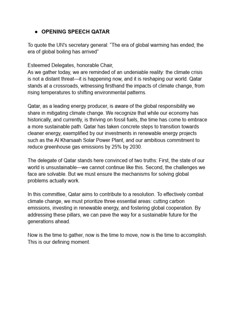 Opening Speech Qatar Pdf