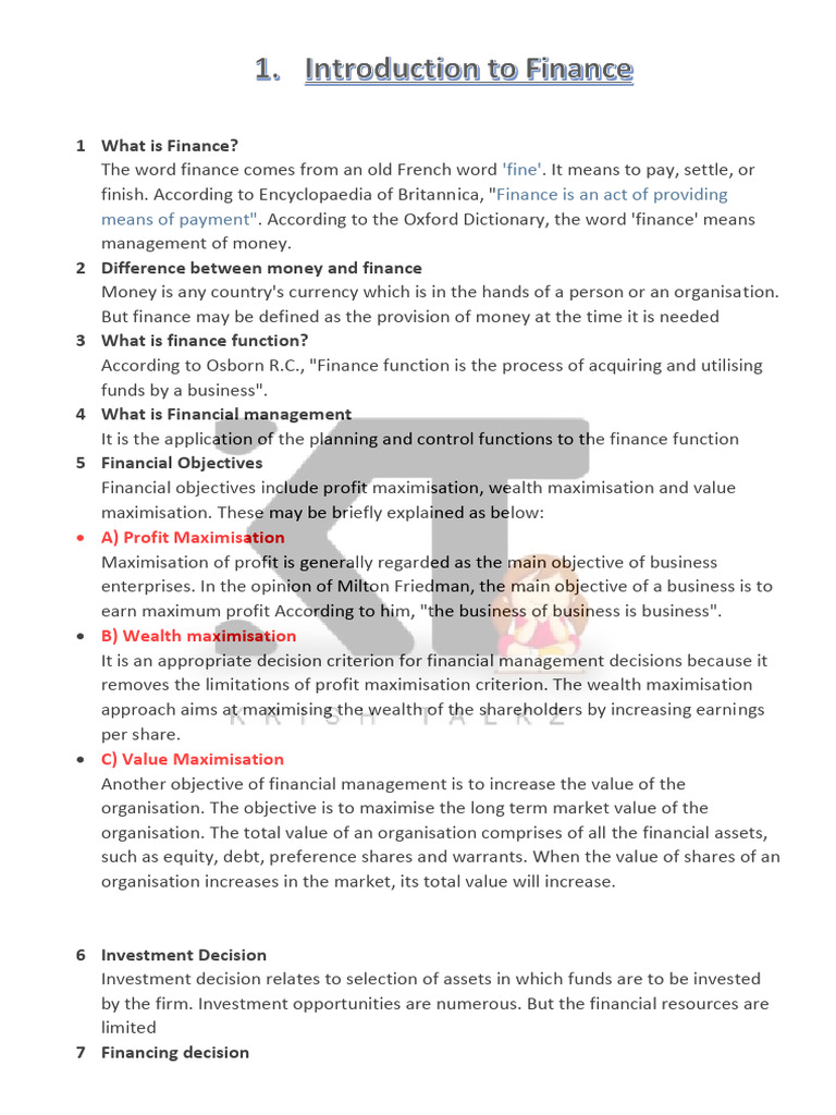 Financial Management Notes for BBA 3rd Sem | PDF | Cost Of Capital ...
