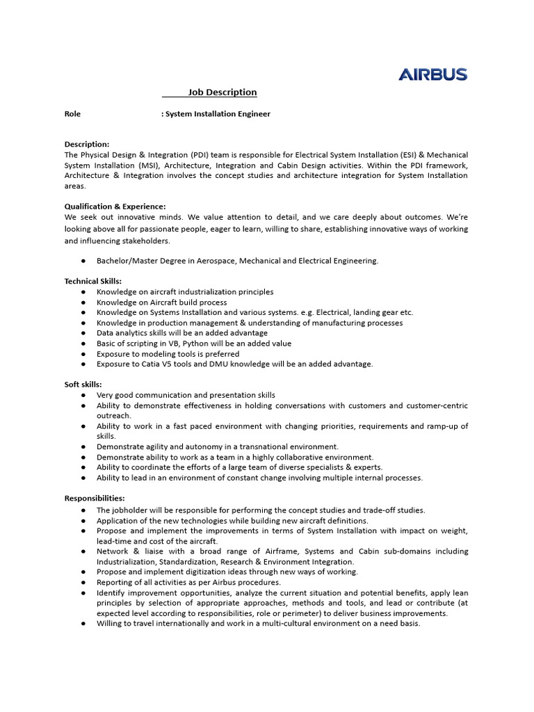 System Installation Engineer Role | PDF | Recruitment | Business