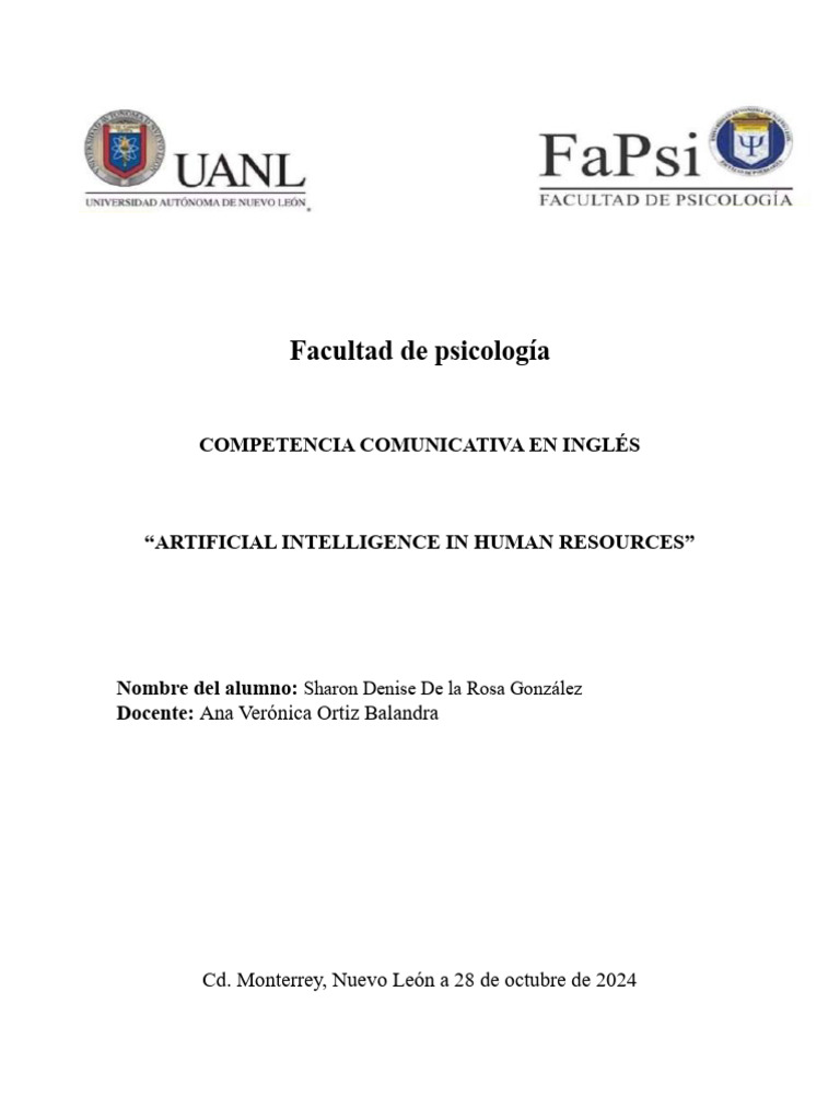 Inteligencia Artificial en Recursos Humanos | PDF | Inteligencia ...