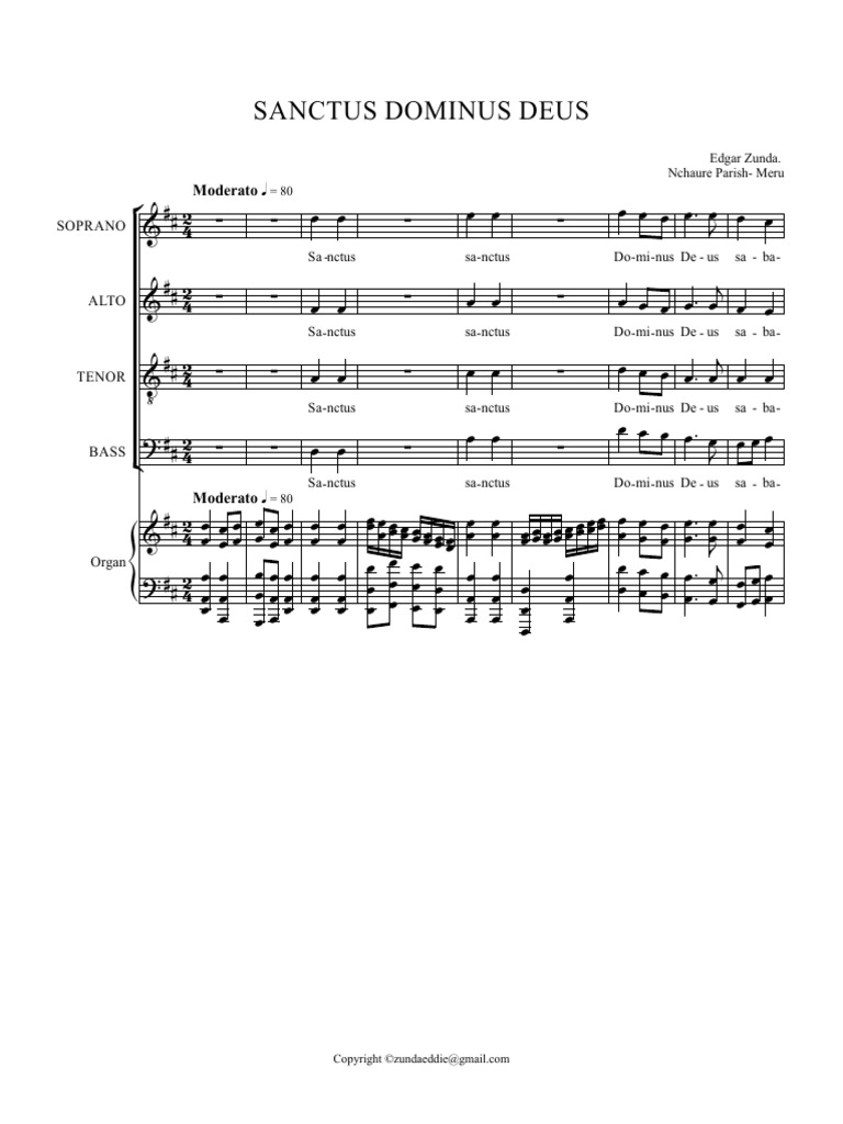 SANCTUS DOMINUS DEUS - Full Score | PDF
