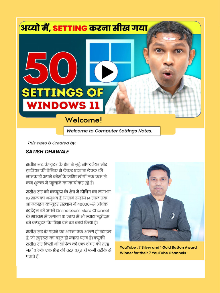 Computer Settings Guide by Satish Dhawale | PDF | System Software ...