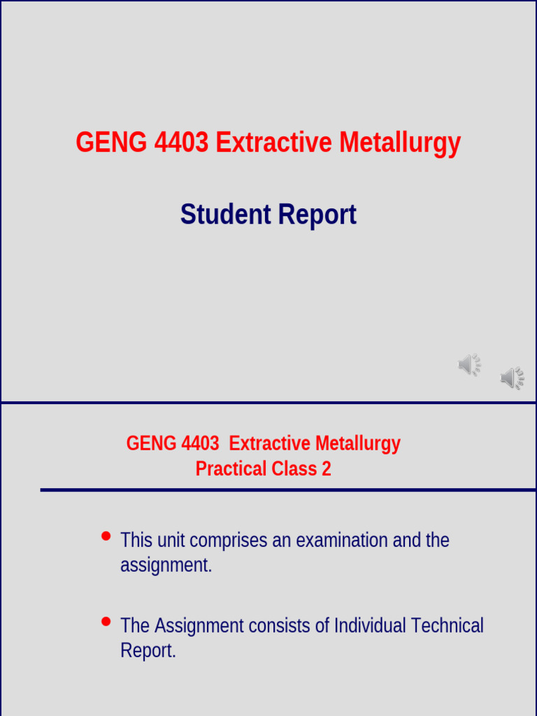 GENG 4403 Metallurgy Report Guidelines | PDF | Metallurgy | Ore