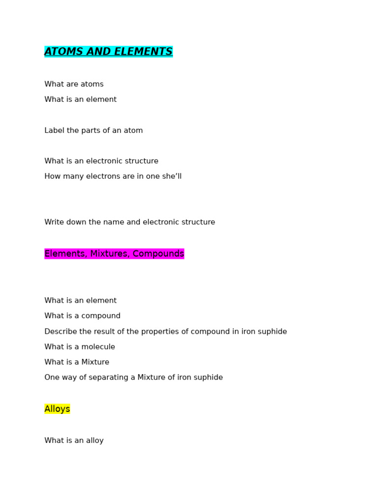 Science Revision Pdf