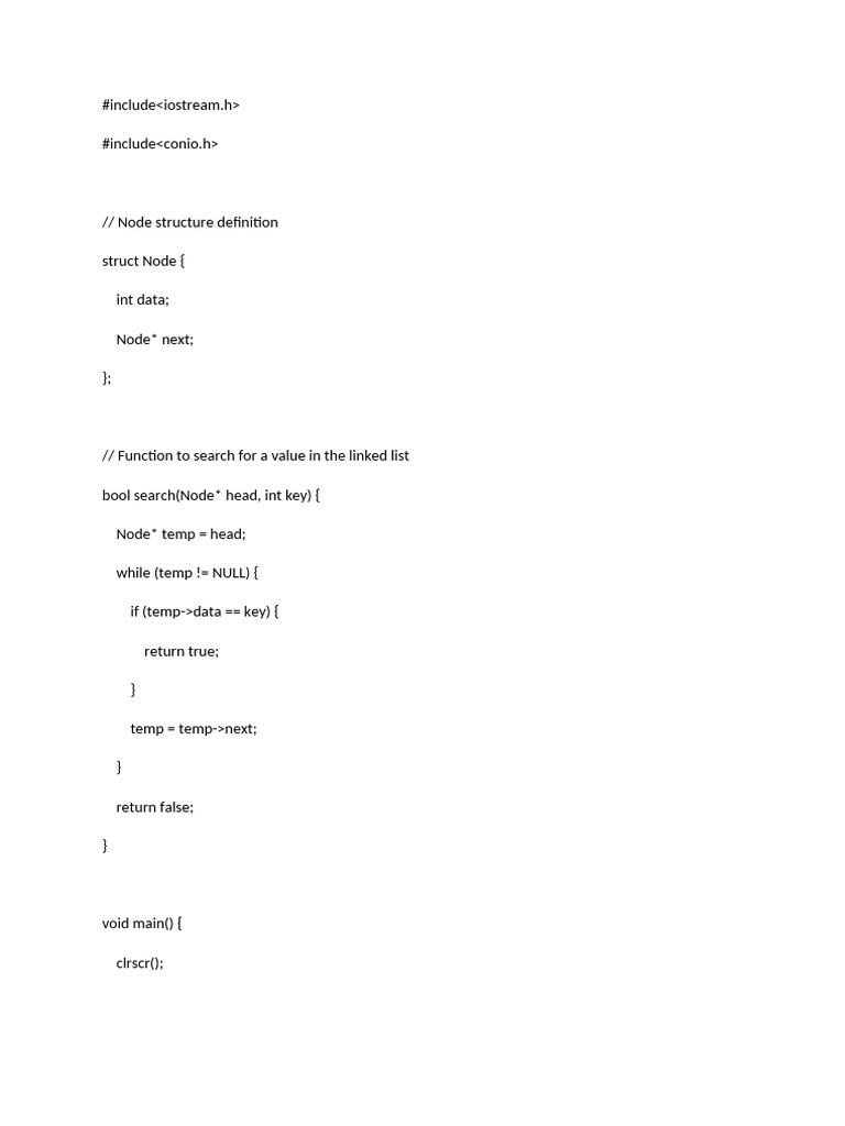 Searching in An Linked List C++ Prog | PDF