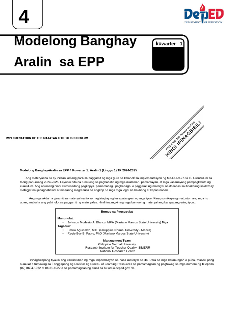 Exemplar Epp | PDF