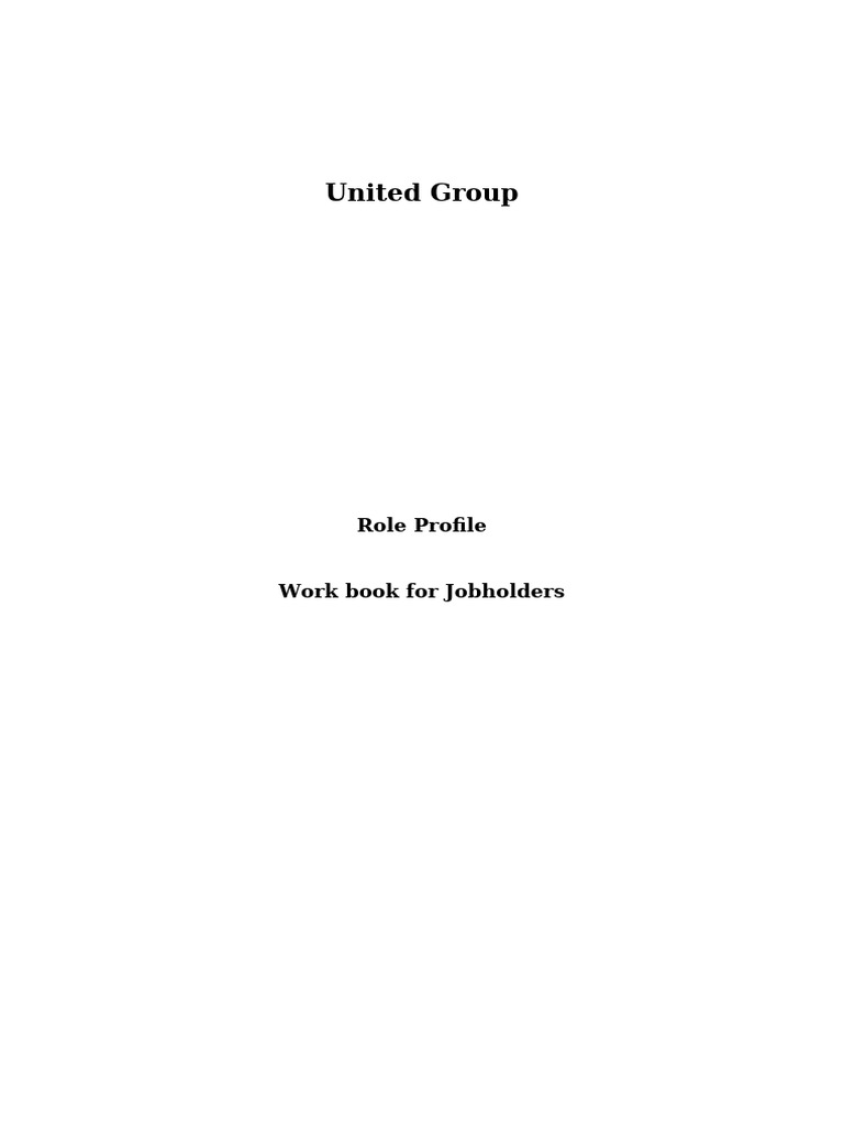 Role Profile Workbook Ug | PDF | Information | Accuracy And Precision