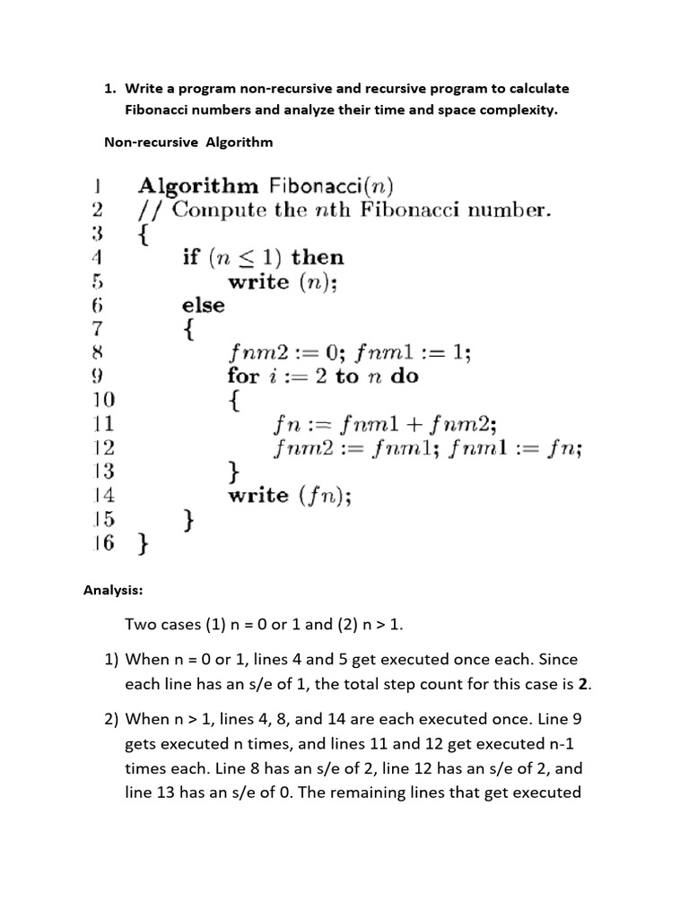 Fibonacci Calculation: Recursive vs Non-Recursive | PDF | Teaching ...