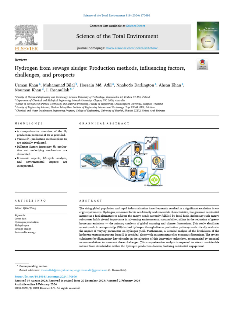 Hydrogen From Sewage Sludge - Production Methods, Influencing Factors ...