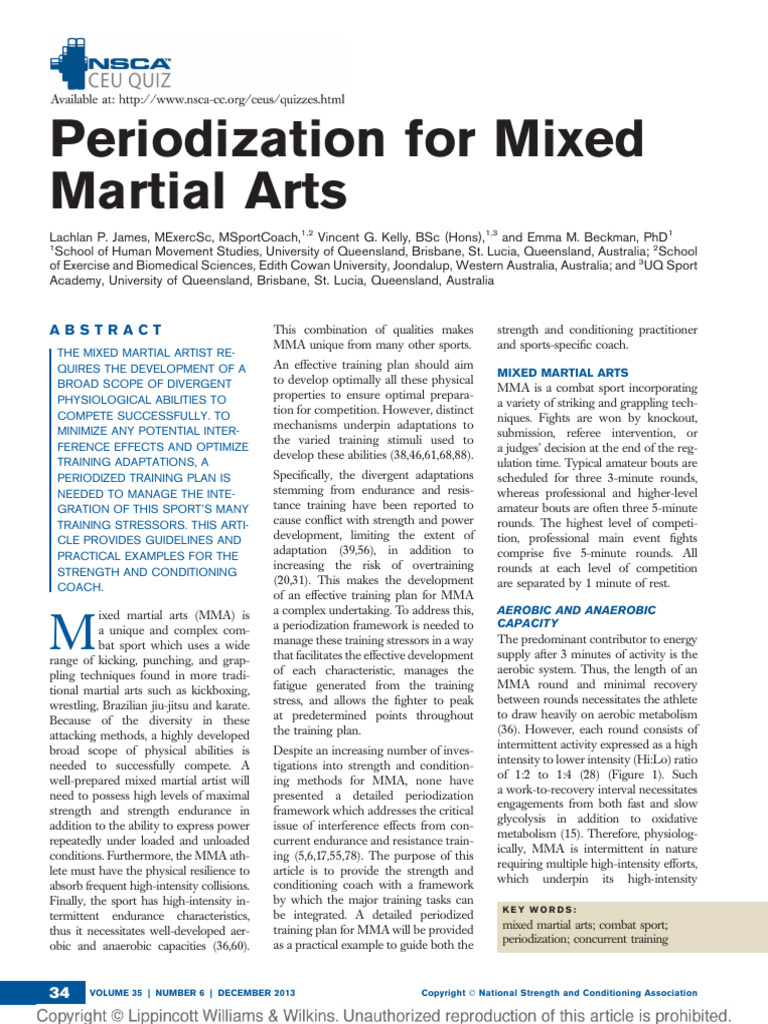 MMA Training Periodization Guide | PDF | Strength Training | Mixed ...
