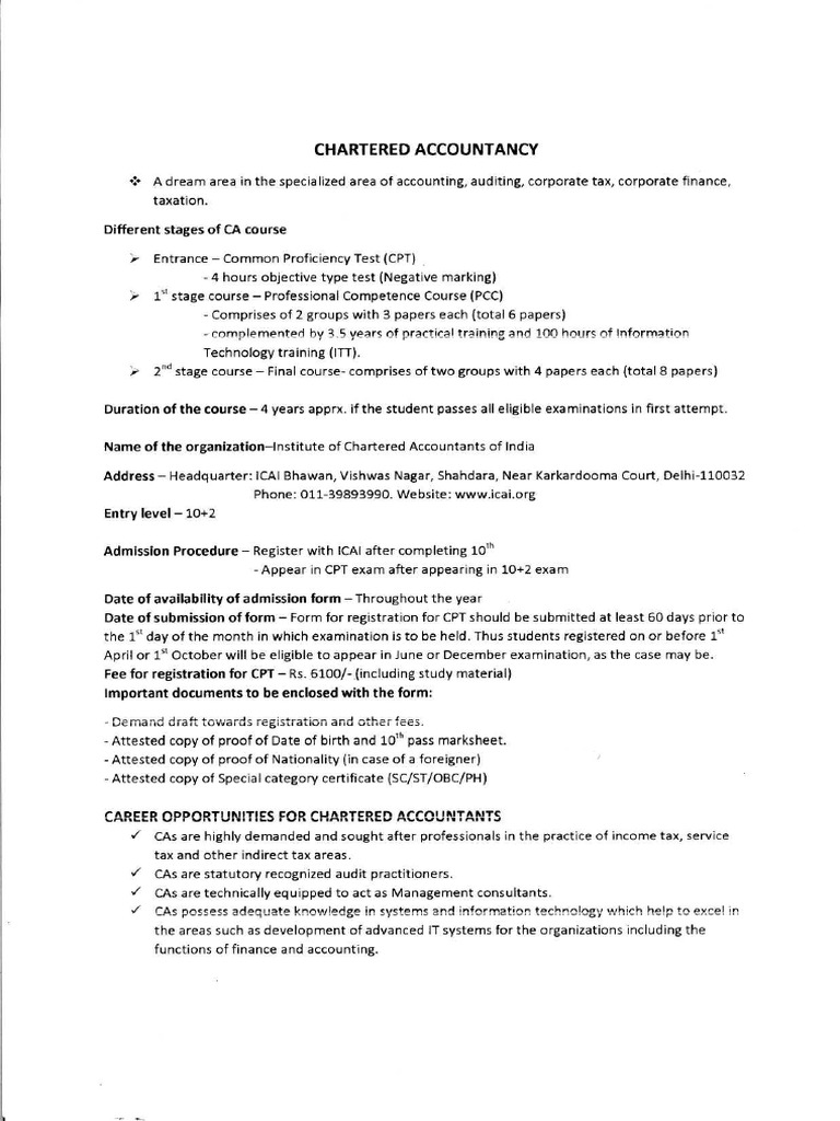 Chartered Accountancy Pdf Taxes Accountant