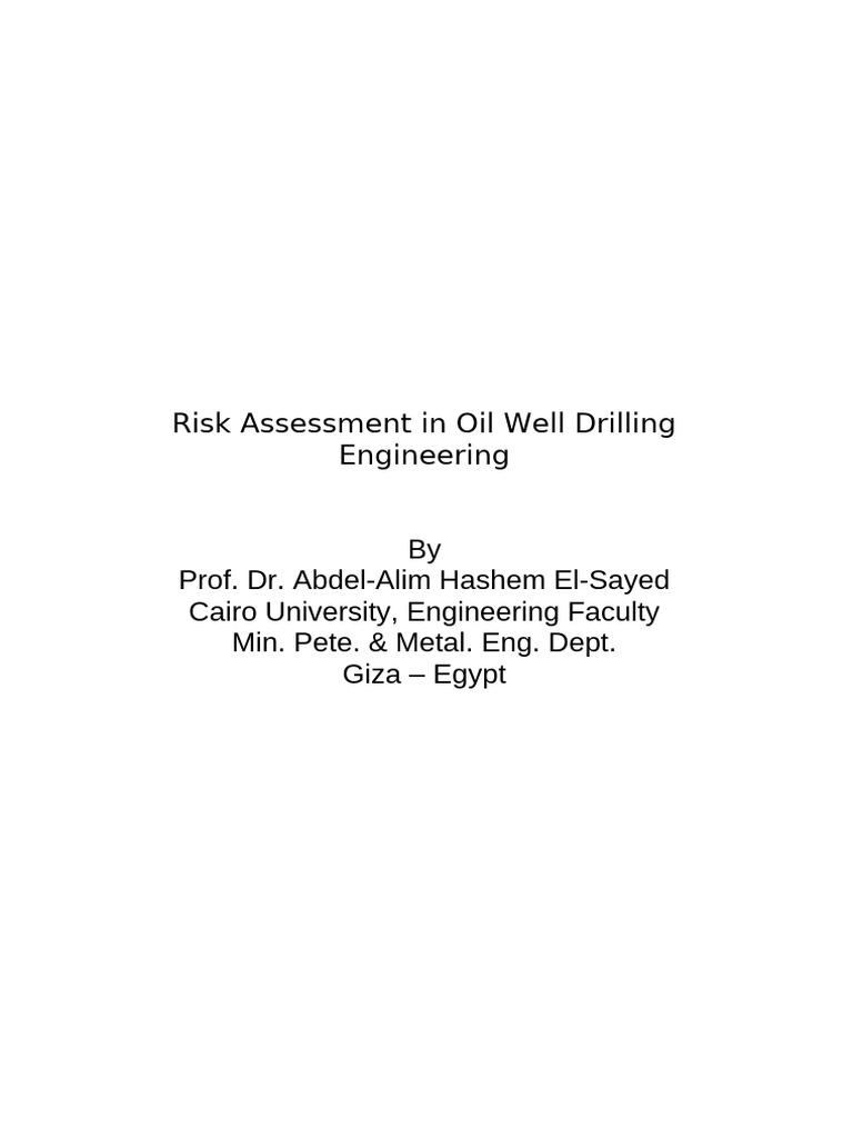 Risk Assessment in Oil Drilling Operations | PDF | Risk | Risk Management