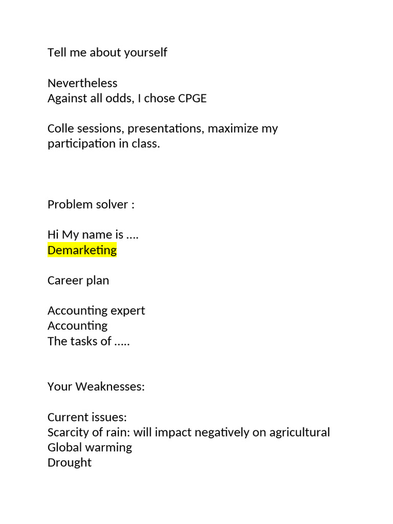 Tell Me About Yourself | PDF