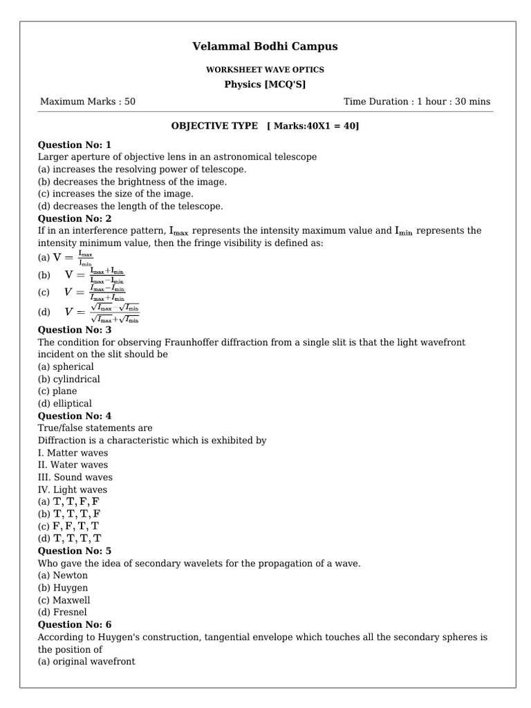 Angular Separation in Single Slit Diffraction | PDF | Diffraction ...