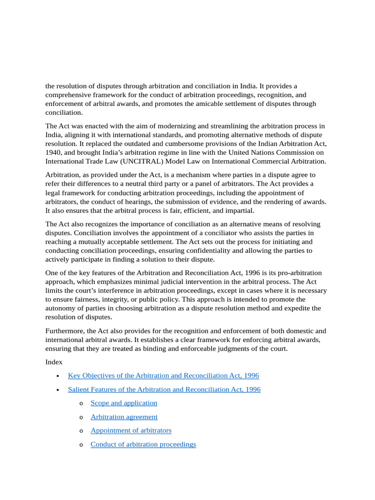 The Arbitration and Conciliation Act | PDF | Arbitration | Mediation