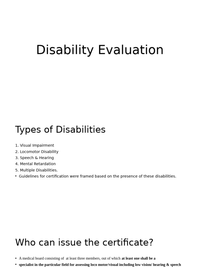 Disability Evaluation Guidelines 2022 | PDF | Disability | Visual ...