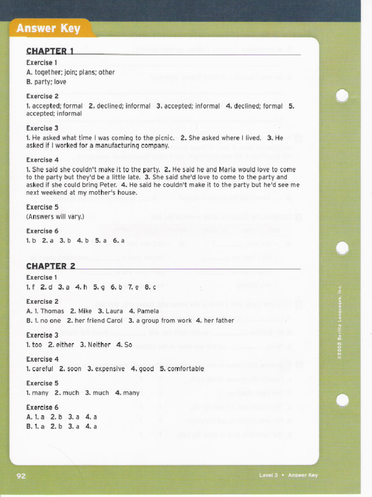 Answer Key | PDF