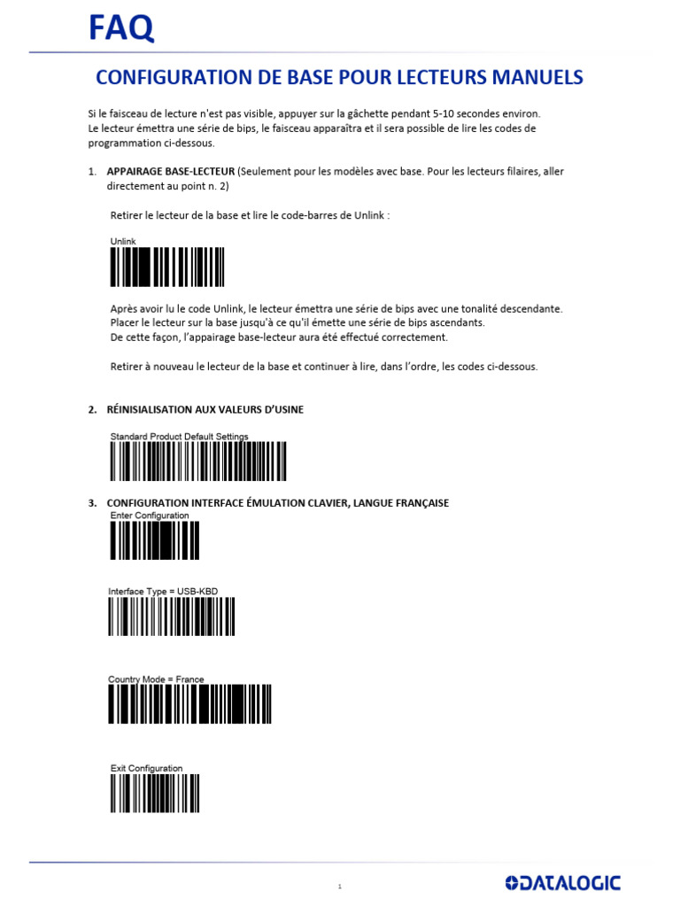 Configuration Lecteurs Datalogic FAQ | PDF