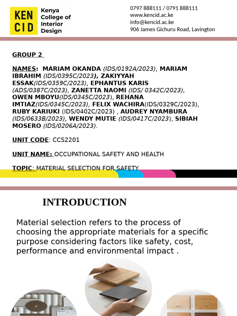 Material Selection for Safety in Design | PDF | Flooring | Concrete