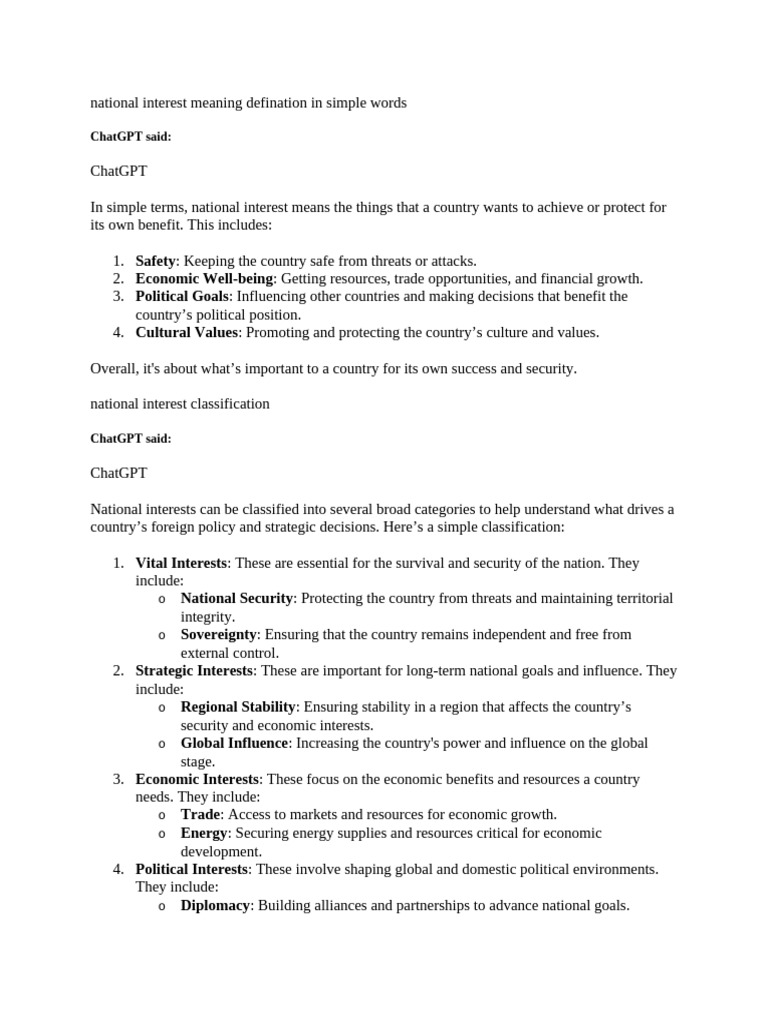 Understanding National Interest Explained | PDF | Diplomacy | National ...