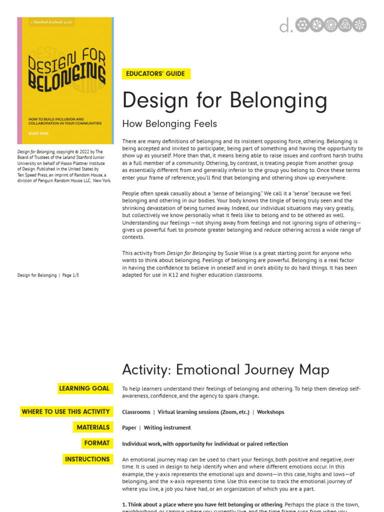 Design For Belonging - Educator Guide | PDF | Feeling | Learning