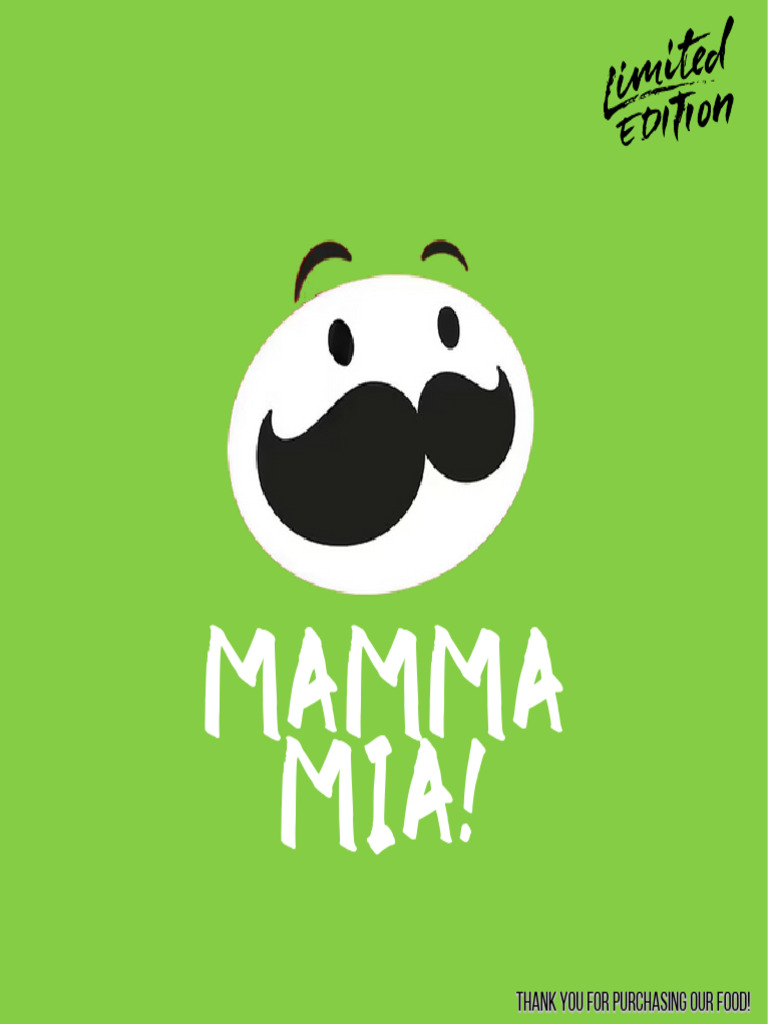 Mamma Mia! Italian Food Purchase Thank You | PDF