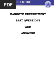 DANGOTE RECRUITMENT PAST QUESTIONS - Guideempire