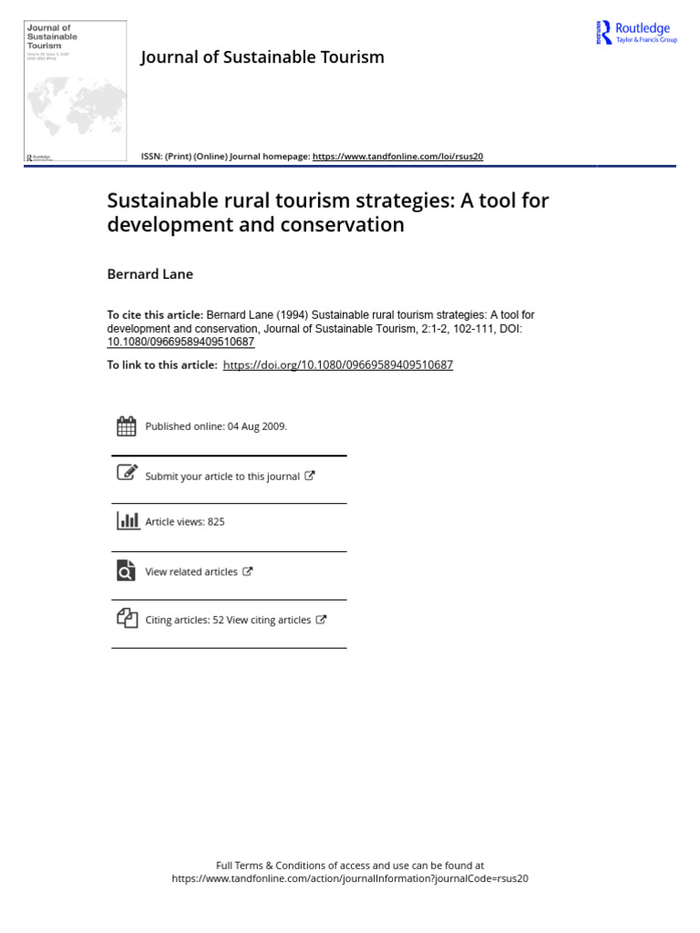 Sustainable Rural Tourism Strategies | PDF | Tourism | Sustainability