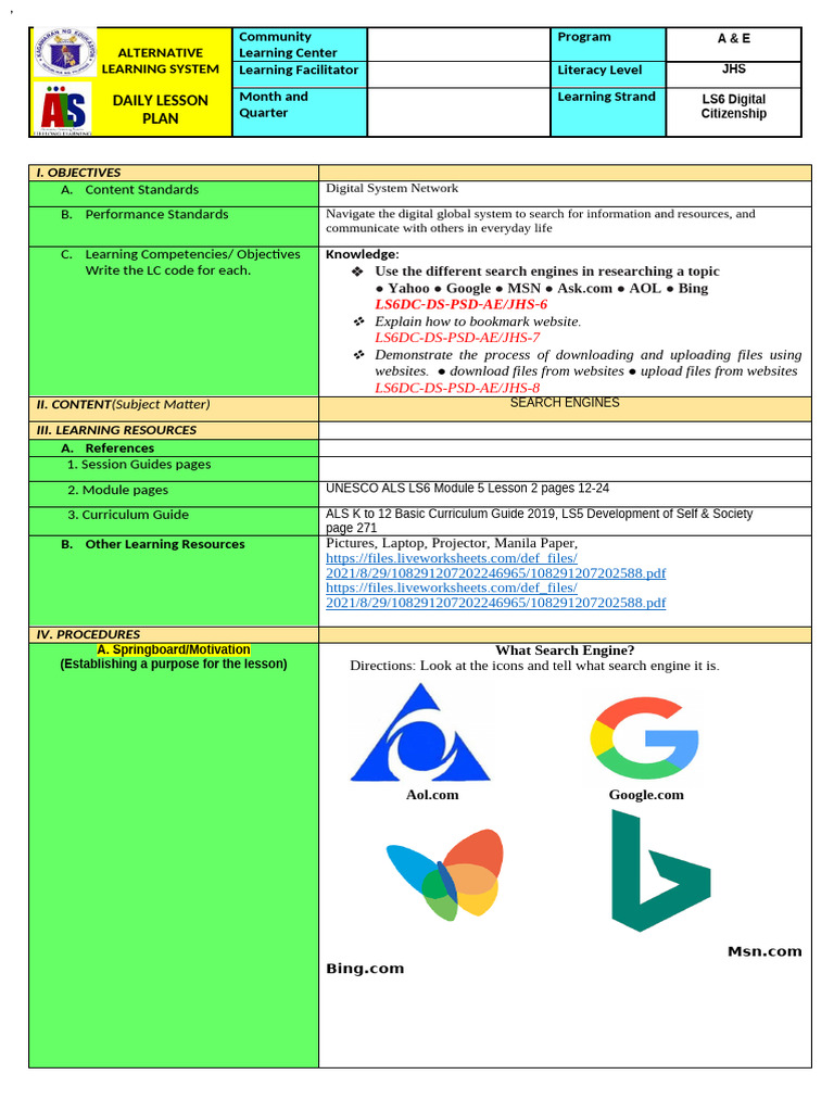 Digital Citizenship Lesson Plan | PDF | World Wide Web | Internet & Web