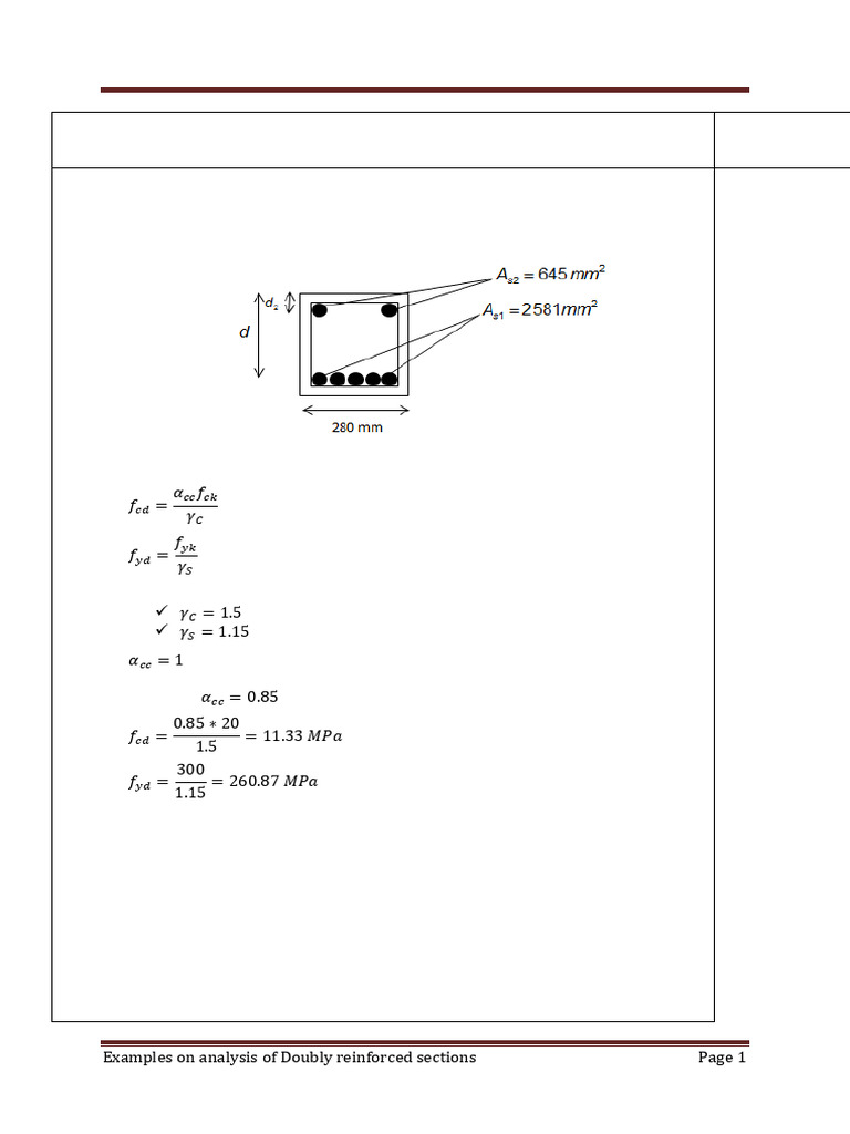 Analysis of Doubly Reinforced Beams | PDF | Bending | Beam (Structure)