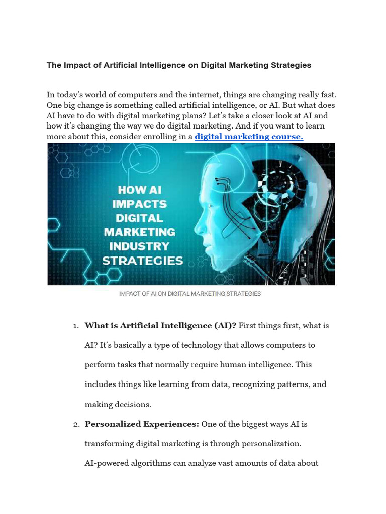 The Impact of Artificial Intelligence On | PDF | Artificial ...