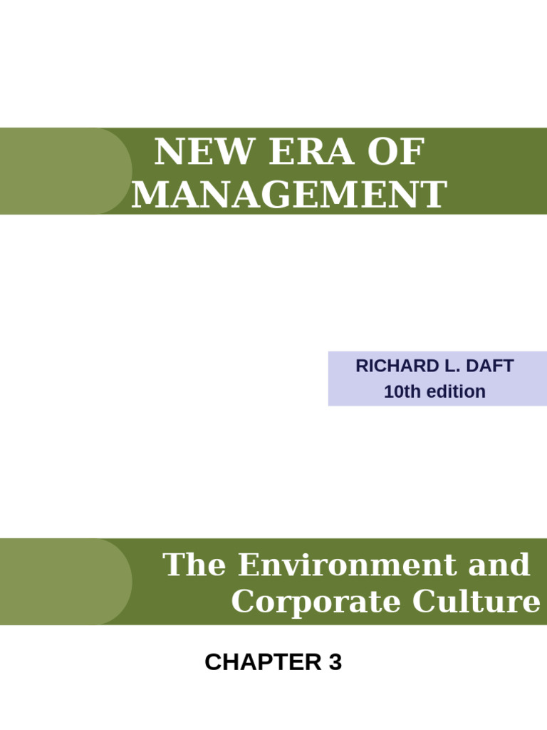 Chapter 3 - CORPORATE CULTURE AND THE ENVIRONMENT | PDF ...