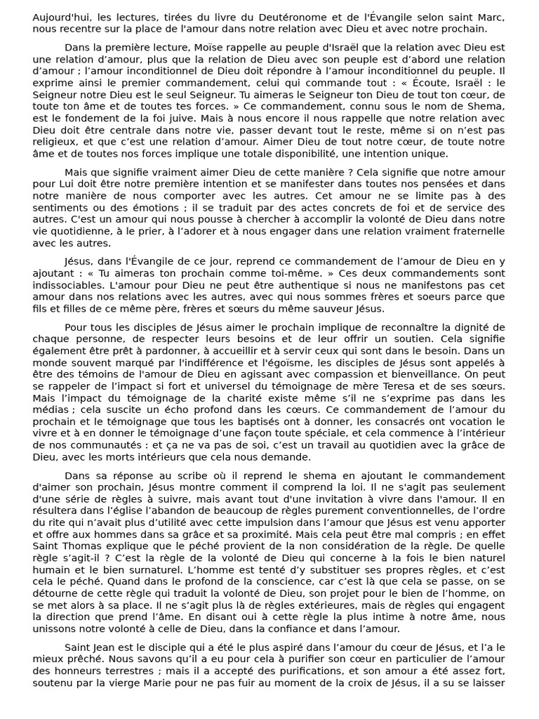L'amour au cœur de la foi chrétienne | PDF | Amour | Dieu