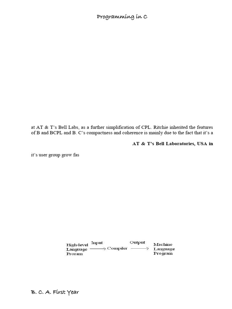 Programming in C (BCAFY) | PDF | Parameter (Computer Programming ...