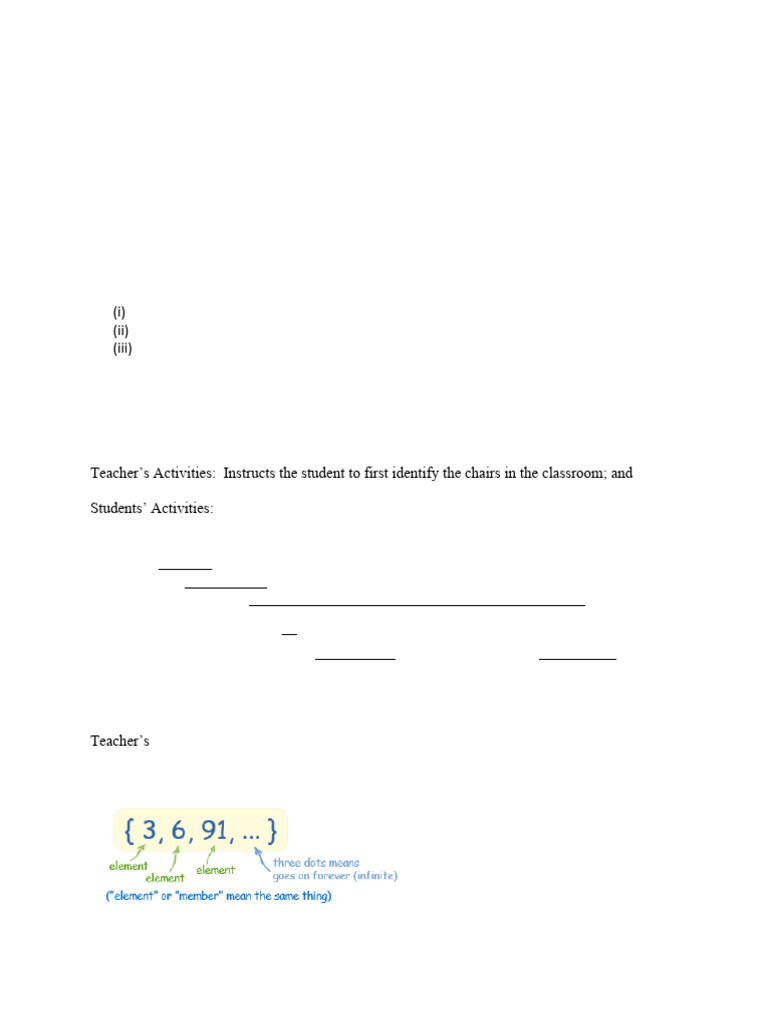 Modern Math Lesson Plan on Sets | PDF | Set (Mathematics) | Numbers