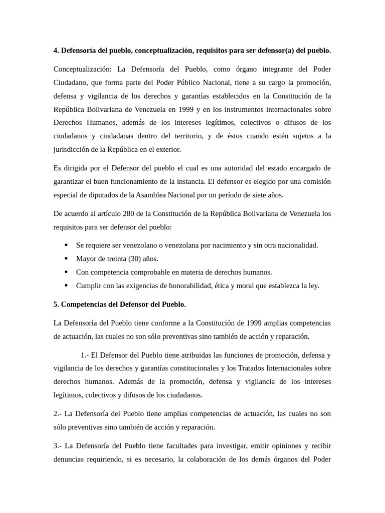 Defensoría Del Pueblo, Conceptualización, Requisitos para Ser Defensor ...