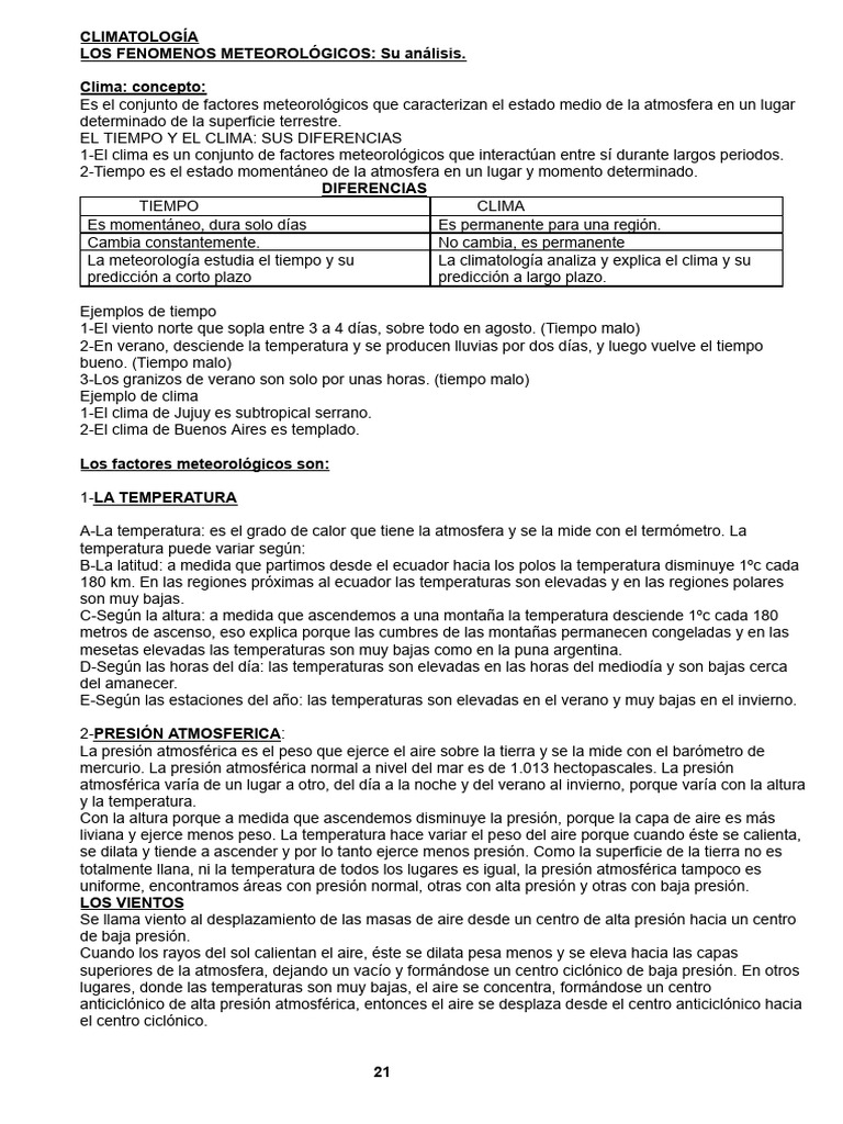 Análisis de Clima y Tiempo en Argentina | PDF | Herida | Clima