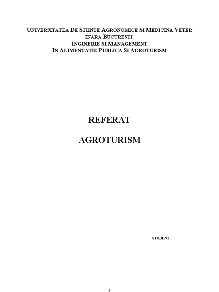 Referat Agroturism