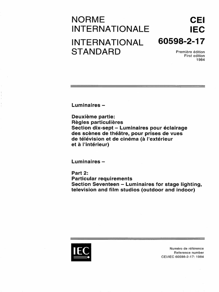IEC 60598-2-17-1984 Scan | PDF | Commission électrotechnique ...