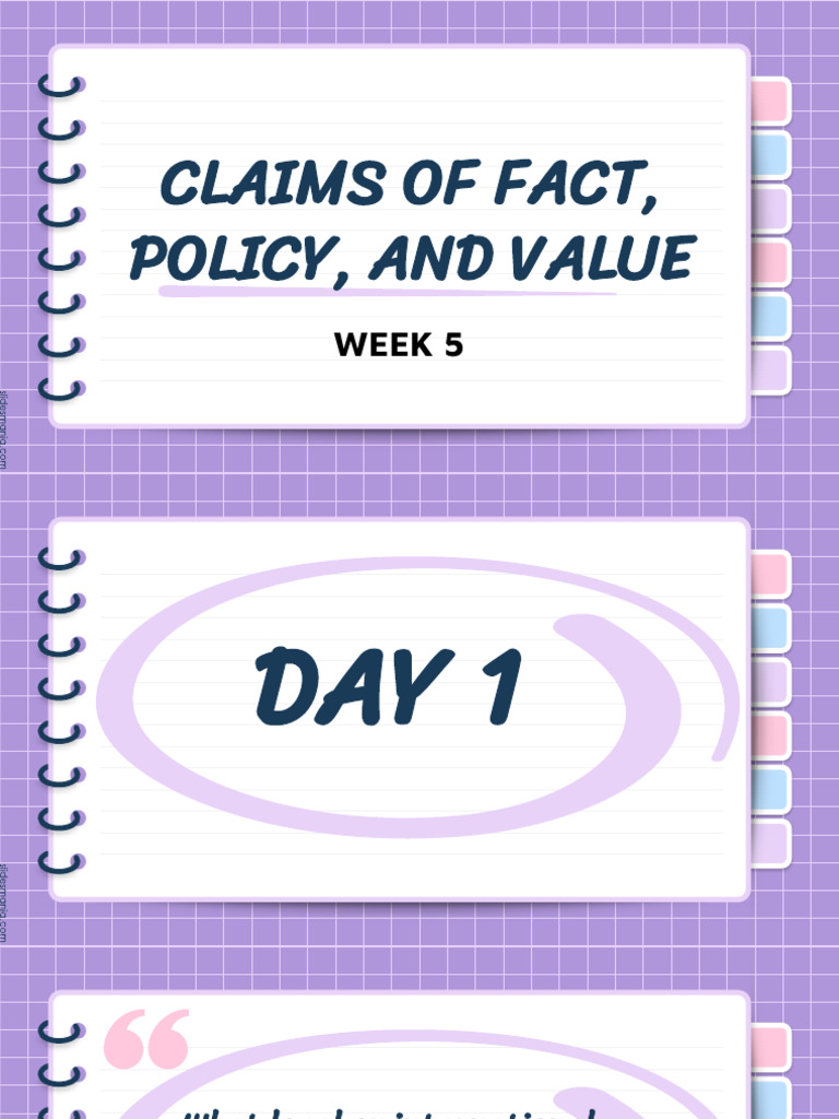 Understanding Claims: Fact, Value, Policy | PDF | Thought | Causality