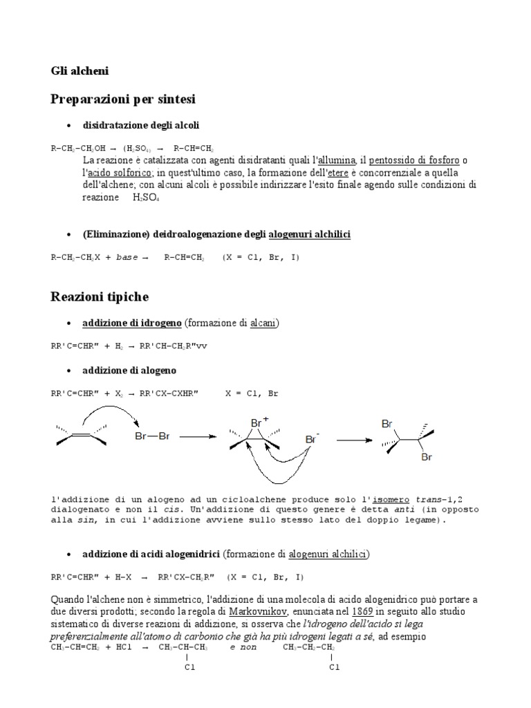 Reazioni Chimica Organica Schema Riassuntivo Pdf