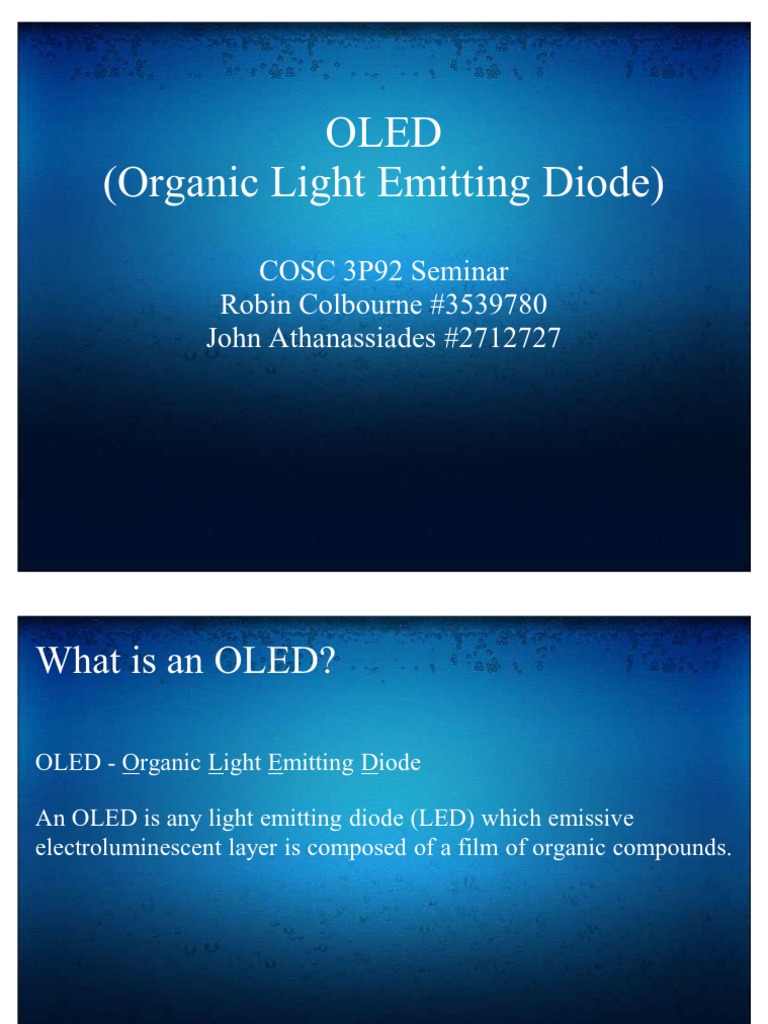Oled Organic | PDF | Oled | Liquid Crystal Display