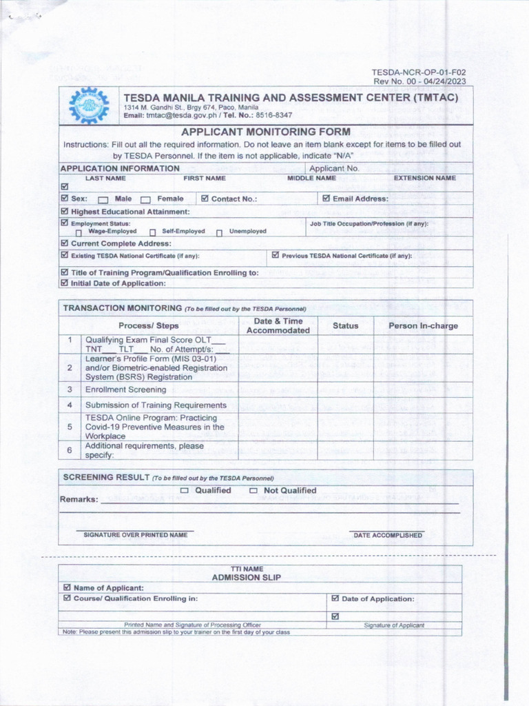 Learner's form (ALL) | PDF