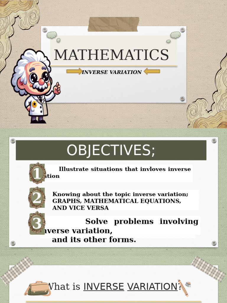Math (Inverse Variation) | PDF | Variable (Mathematics) | Mathematics