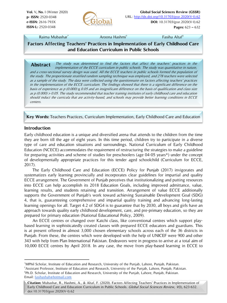 Factors Affecting Teachers Practices In Pdf Teachers Curriculum