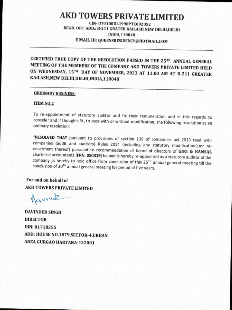 Resolution Passed by The Company-16022024 | PDF