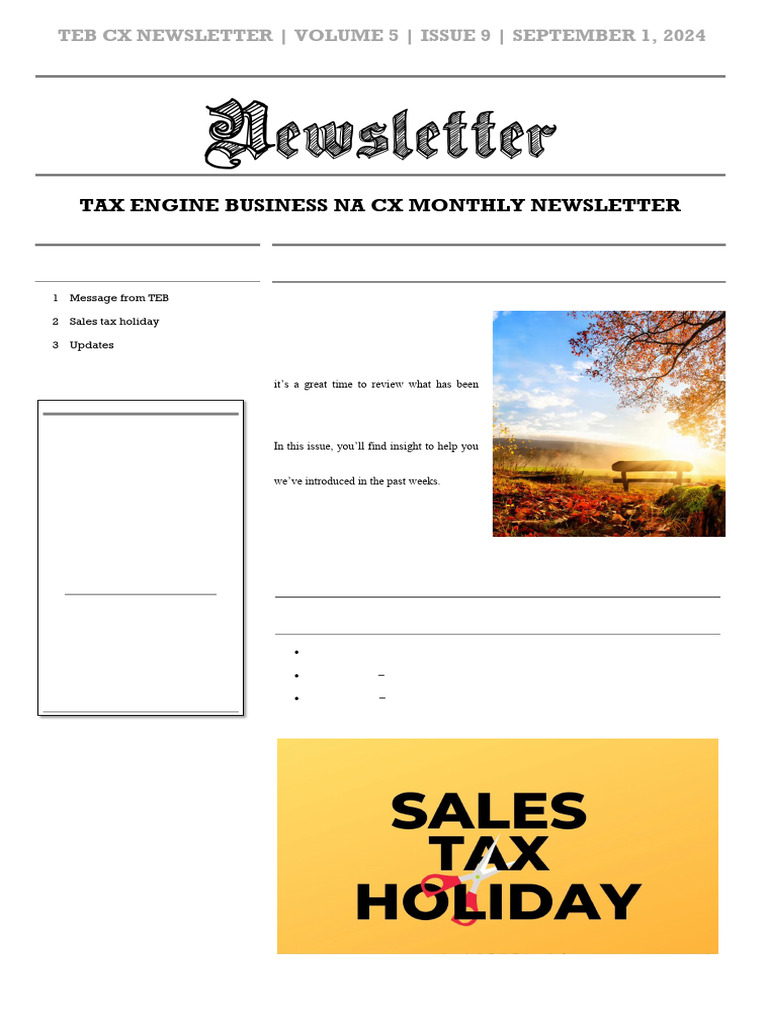 September 2024 Tax Engine Newsletter | PDF | Computing